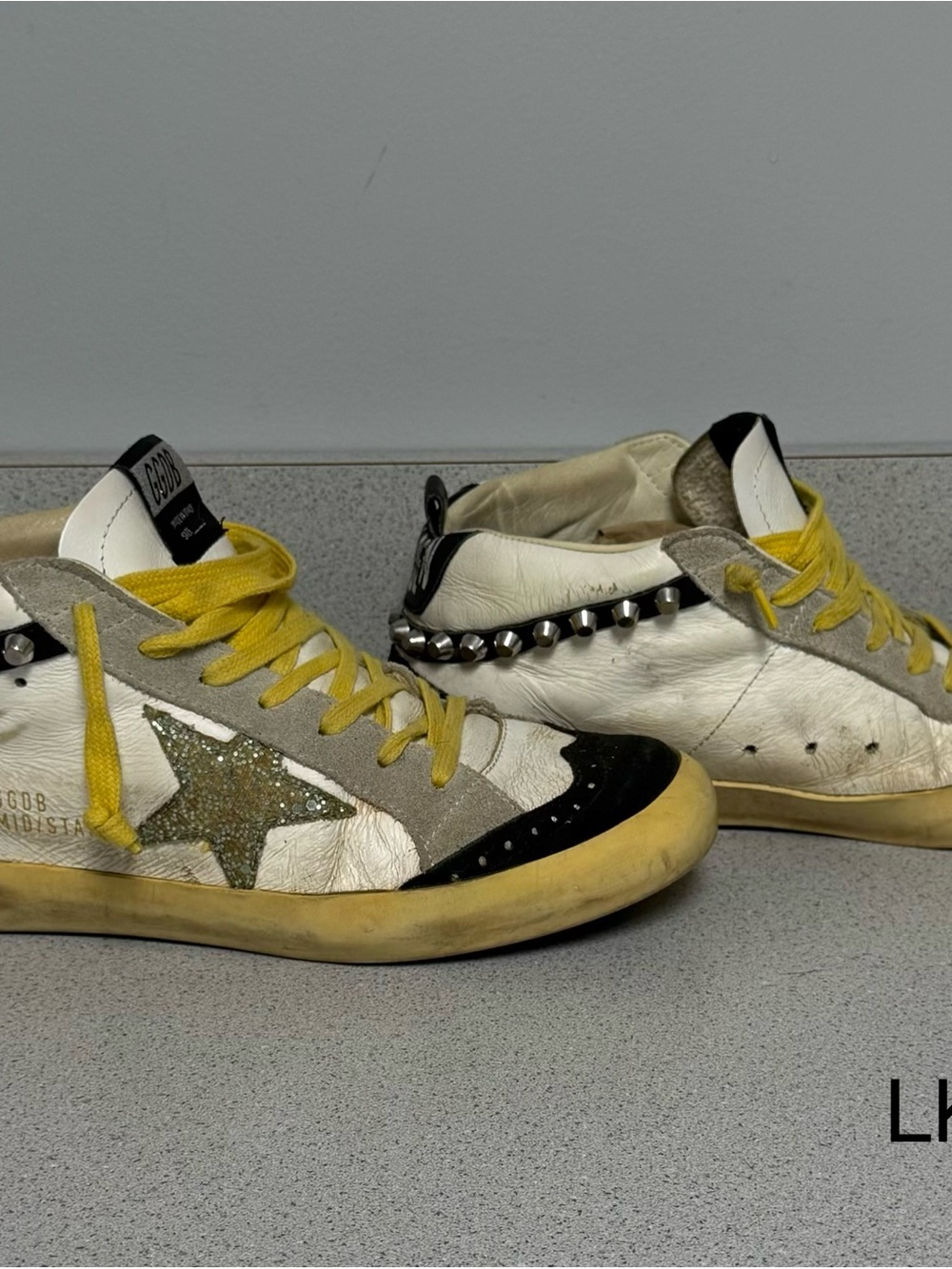 Golden Goose Mid Star Studded Glitter Star Sneakers EU 39